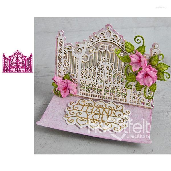 Emballage cadeau exquis porte clôture meurt Scrapbooking métal coupe artisanat gaufrage faire du papier carte de voeux faisant modèle bricolage à la main