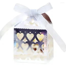Geschenkwikkeling Prachtige laser gesneden snoepdozen Love Heart Small Square Box For Wedding Party Birthday Engagement Favor Packaging Groothandel