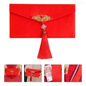 Emballage cadeau Tissu Gland Rouge Enveloppe Tissu Style Chinois Bourse Soie Année Sac Mariage