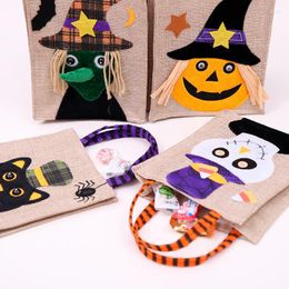 Geschenkwikkeling Fanlus Halloween Linnen snoeptassen met cartoon pompoen heks kinderen tas verpakking spullen s s