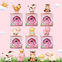 Enveloppe cadeau animaux de ferme cadeaux Boîte de bonbons jungle d'anniversaire pour enfants de douche de bébé emballage de biscuit biscuit boîtes de sac portables