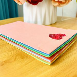 Geschenkwikkeling Mode kleurrijke liefde stiker snoepkleur blanco papier raam enveloppen bruiloft uitnodiging envelop