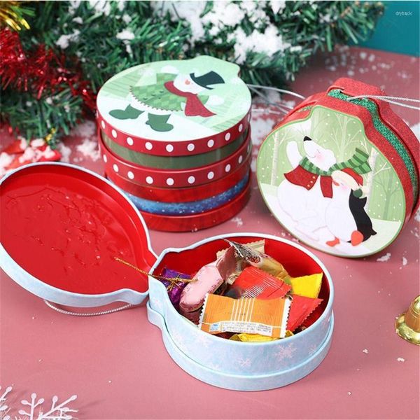 Emballage cadeau mode joyeux noël fer bonbons biscuits boîtes année décorations pour la maison cadeaux de noël boîte ornements