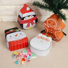 Emballage cadeau Fast Drop Cartoon Gingerbread Man Tinplate Candy Box Décorations de Noël Santa Emballage