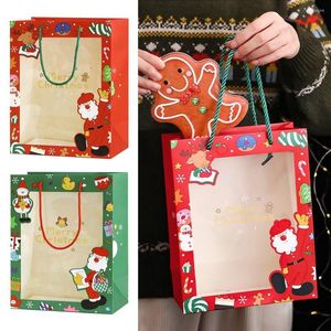 Geschenkwikkeling Gunsten Cookie Packaging Bags Kerstdecor met handvat doos snoepverpaktas