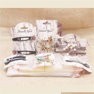 Cadeau Wrap Feiluan Marble Styles MTI Bijoux Paquet Cartes d'affichage Arrivée Pince à cheveux / Griffe Accessoreis Card50Add50Oppbagper1 Drop Deli Otewc