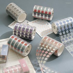 Geschenkwikkeling Feng vintage stickers voor notitieboek Dot Paper Tape Hele Rol Ronde Sticker Stationery Diy Crfats