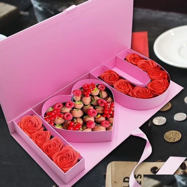 Cadeau cadeau remplissable chocolat emballage sucré lettre en carton I Love Yod boîte pour fleur Stberry 231026 livraison directe maison jardin Fes Dhdjz