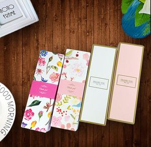 Envoltura de regalo Floral Impreso Long Macaron Caja de regalo Moon Cake-Box Cartón Presente Empaquetado para galletas Favores de boda Cajas de dulces SN3338