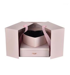 Boîte de fleur enveloppe cadeau Diy Cube Shape Anniversaire Anniversaire Wedding Valentine039s Day Surprise Emballage11466826