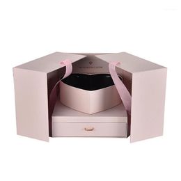 Emballage cadeau Boîte à fleurs DIY Cube Forme Anniversaire Anniversaire Mariage Saint-Valentin Surprise Emballage1213w