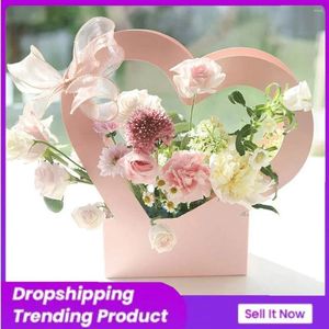 Cadeau cadeau boîte à fleurs douce décoration créative mariage rose emballage de fête pour bonbons gâteau anniversaire portable femmes amour