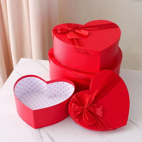 Enveloppe cadeau fleurs en vase vivant boîtes coffret coffre de 3 bonbons de fleuriste coeur en forme