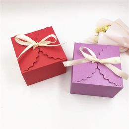 Emballage cadeau pliable fête fournitures boîte Snack sac papier Kraft gâteau bonbons emballage décor bijoux