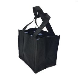 Bolsa de botella de vino para fiesta de barbacoa, plegable, resistente a desgarros, para viaje, reutilizable con asa de transporte, 6 compartimentos, resistente al agua, para Picnic