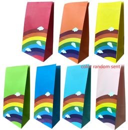 Cadeaupapier Follow Your Heart Regenboog Kerst Papieren Zak Verjaardag Zakken Gunst Goodies Gekleurd Kraftpapier 13X8X24Cm Drop Delivery Ot1Co