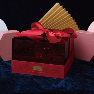 Emballage cadeau pour la Saint-Valentin Boîte à fleurs acrylique de la mère Boîte à bonbons carrée en plastique Boîtes de friandises Conteneurs avec couverclesGift