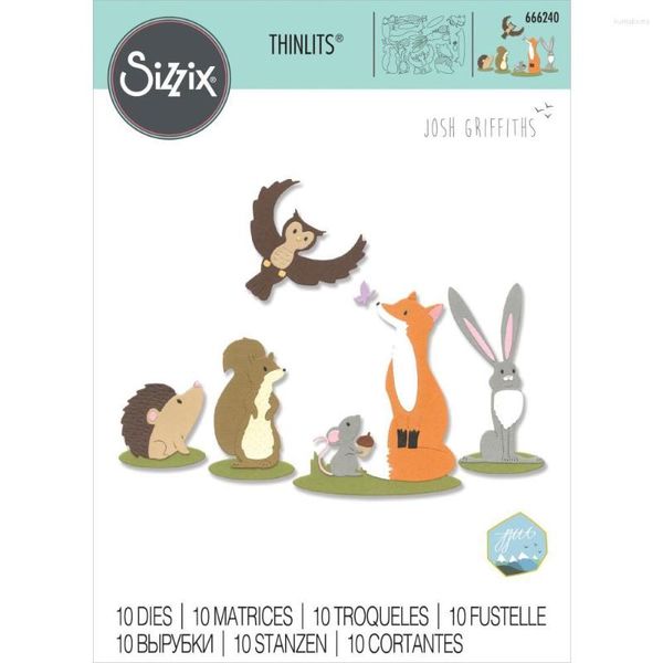 Papel de regalo, troqueles de corte de animales del bosque, decoración de diario de álbum de recortes, plantilla en relieve, tarjeta de felicitación DIY hecha a mano 2023