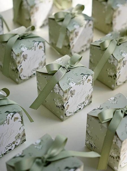 Envoltura de regalo Caja de bosque Boda Baby Shower Bolsas de dulces Embalaje Papel Cajas de azúcar Suministros para fiestas al por mayor