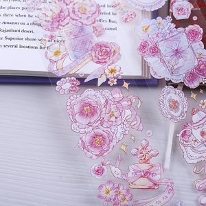 Emballage cadeau parfum fleurs roses rubans PET transparents fournitures d'artisanat matériel de Journal bricolage Scrapbooking fabrication de cartes autocollant de Plan décoratif