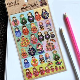 Papel de regalo divertido Matryoshka pegatinas Rusia muñeca tradicional troquelado Scrapbooking DIY adorno diario cuaderno decoración del hogar