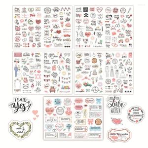 Geschenkwikkel Duitse bruiloft Gefeliciteerd Signl Stickers Art Label Scrapbooking Packing Paper Sticker Party Home Decor Tag Crafts