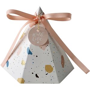 Papier Cadeau Boîte Cadeau Pyramide Faveurs De Mariage Boîte De Bonbons Baby Shower Boîte De Papier De Chocolat Avec Des Boîtes De Ruban Emballage Petites Boîtes Pour Cadeaux 230306