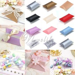 Geschenkwikkeling Gift Wrap 100pcs /Lot Nieuwe stijl Kussen Keer Dozen Candy Box voor bruiloftsfeestje Decor Parterbord /PVC /Brown Kraft Dr Dhtwb