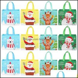 Geschenkwikkeling Gift Wrap 12pcs Kersttassen Candy Bear Sneeuwman Snack Large Bag Drop Delivery 2021 Home Garden Feestelijke feestartikelen Zelfs DHSPB