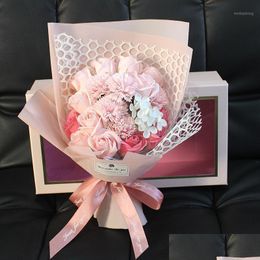 Geschenkwikkeling Gift Wrap 2021 Valentijnsdag 19 Rose Soap Bouquet Wedding Decoration Box Kerst verjaardag voor vriendin Wife1 Drop del Dhxd6