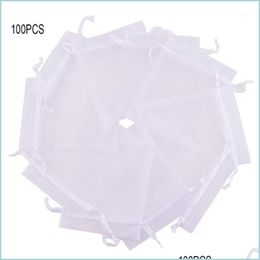 Emballage cadeau Emballage cadeau Dable Sac Beam Mouth Mesh Emballage Sachet Dstrings Pochettes Mariage Organza1 Drop Delivery Home Garden Festive P Dhvda