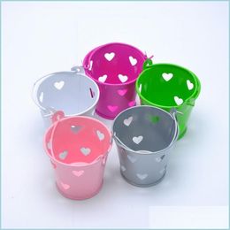 Cadeau wrap cadeau wrap hart uit holle out tin pails mini blikken gunsten bruiloft feest snoep bucket decoraties kind drop levering homeIndustry dhm2g