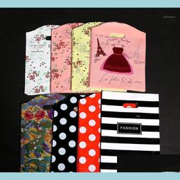 Papel de regalo Papel de regalo Bolsa de alta calidad con asa Favor de la fiesta de cumpleaños de la boda Tienda de papel rosa para ropa / Zapatos1 Entrega directa a casa Dh1Ff