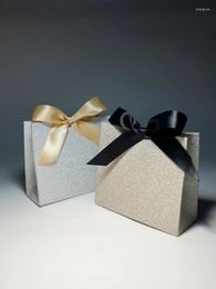 Enveloppe cadeau Boîte de bonbons scintillante Boîtes d'emballage de Noël avec ruban pour les faveurs de mariage et l'anniversaire S