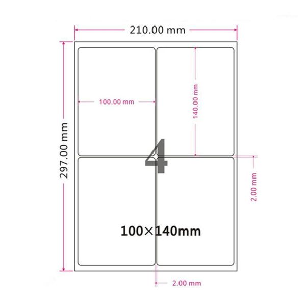 Envoltura de regalo Blanco brillante Esquina roonada Cuadrado Etiqueta autoadhesiva Etiqueta al por menor A4 Papel Kraft Impreso Ajuste para impresora láser1