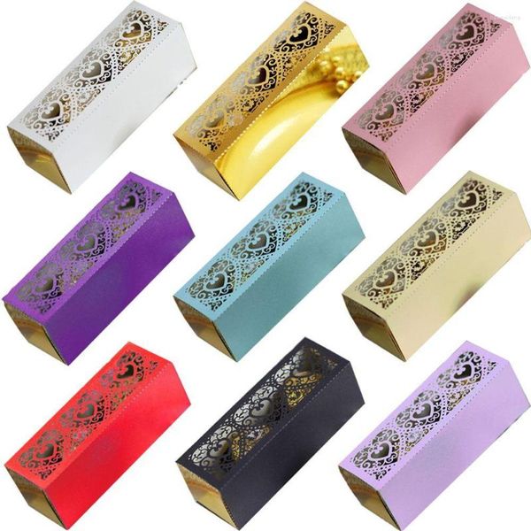 Emballage cadeau Gold Silver Heart Cookie Box Treat Enfants Anniversaire Candy Dragées de mariage pour l'emballage Fournitures de fête d'événement