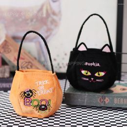 Envoltura de regalo Paño de terciopelo dorado Bolsa de golosinas para niños Cordón lavable Decoraciones de totalizador de Halloween Portátil