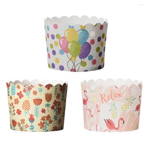 Geschenkomzicht Golden groen gestreepte muffin cupcake papieren cups olieveilig bakkastje bruiloft parady caissettes cake wrapper