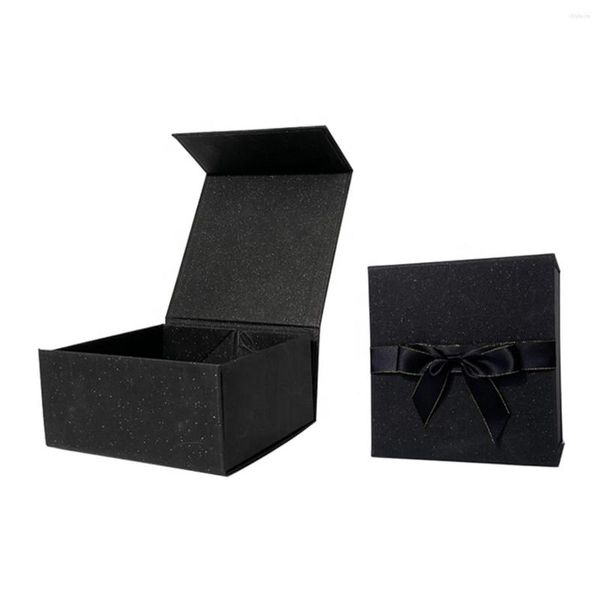 Emballage cadeau bonne qualité fantaisie couvercle magnétique boîte de rangement carton papier rabat couverture rigide à clapet pliant pour mariage emballage