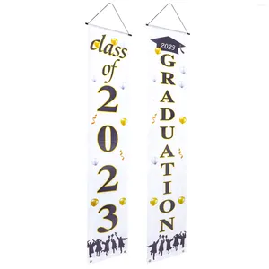 Geschenkafwikkeling Graduation Party Levers Door Banner 2023 Hangers Decorate Porch Sign Garland Front Gefeliciteerd Po Booth Prop