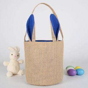 Cadeau cadeau grand sac d'emballage durable goody poignée unique oreille cookie panier de pâques toile de jute