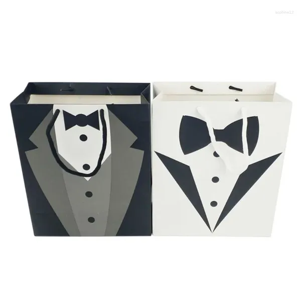 Cadeau Wrap Groomsman Proposition Sac Groom To Be Mariage Engagement Bachelor Party Mariée Noir Blanc Robe Emballage Décorer Paquet