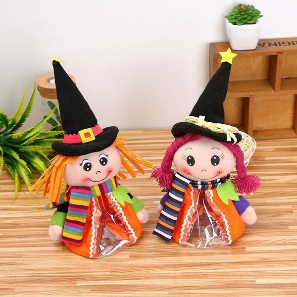Papel de regalo Bolsas de dulces de Halloween Tarro de muñeca lindo Portabotellas de almacenamiento Caja de embalaje dulce para niños