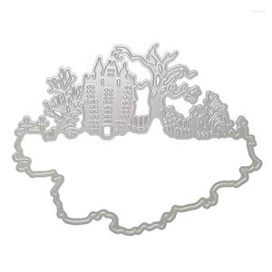 Geschenkwikkel Halloween Castle Metal Snijden sterft Stencil Diy Scrapbooking Paper Card Sjabloon Schimmel Embossing Craft Decoratie