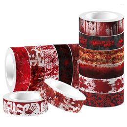 Geschenkwikkel Halloween Washi Paper Bloody Hand Bleeding Transparante Roll zelf-klevende tape Diy Handtas Materiaalpakket 12 stks Decoratiek