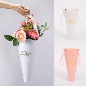 Geschenkverpakking Hand Bloemstuk Kraft papieren zak Draag handtas Manden Verpakking Hipster Boeket Bloemen Materiaal Doos