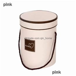 Cadeau cadeau bouquet de poche fleurs boîte câlin seau vase fleuriste stockage pour la maison de mariage table décor cadeaux ronds boîtes avec couvercle Dhykm