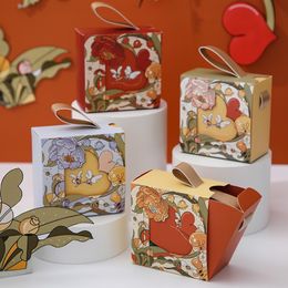 Emballage cadeau Handheld Candy Box Cadeaux de mariage pour les invités Baby Shower Décorations de fête d'anniversaire Noël Emballage cadeau musulman 230306
