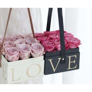 Geschenkwikkeling Handhold Rose knuffel Emmer met bloemen Florist Party Packing Kartonnen verpakking Doos Druppel