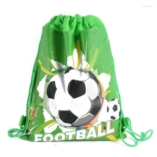 Papel de regalo Feliz cumpleaños Eventos Fiesta Niños Niños Favores Tema de fútbol Mochila Baby Shower Decorar Fútbol Cordón Regalos Bolsas
